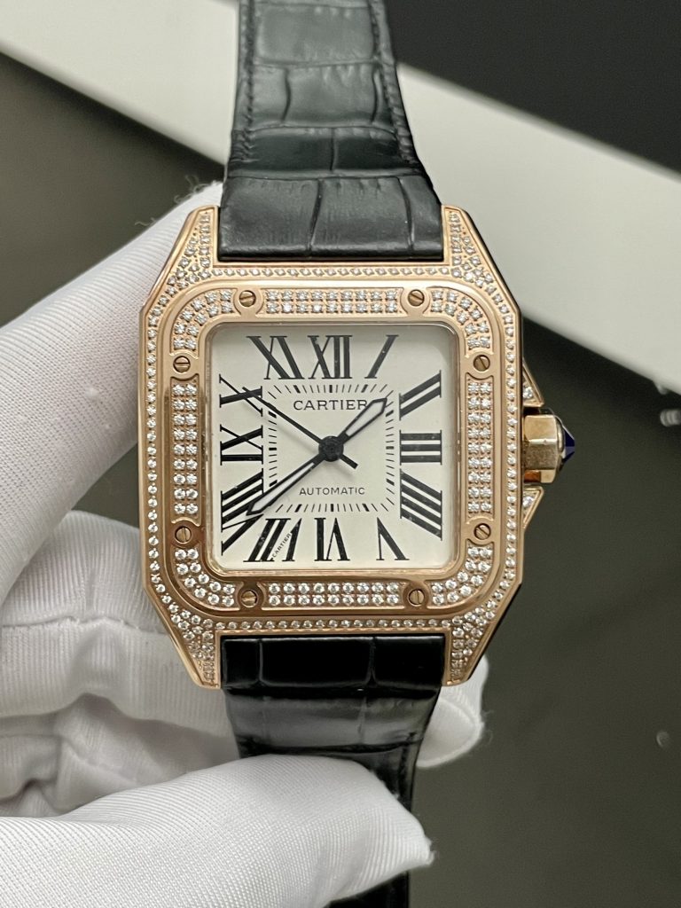 Đồng hồ nam dây da Cartier Automatic giá rẻ Super Fake Nhật