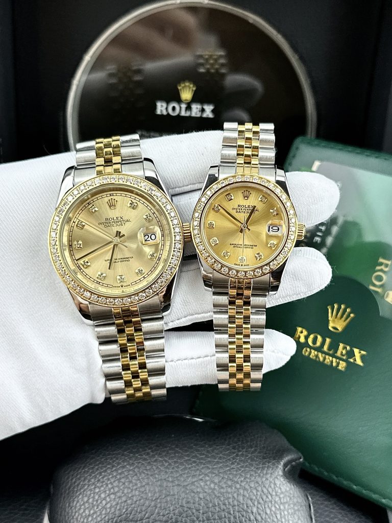 Đồng hồ đôi Rolex máy cơ automatic Datejust Super Fake Nhật 31/41mm