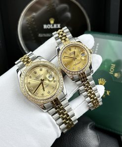 Đồng hồ đôi Rolex máy cơ automatic Datejust Super Fake Nhật 31/41mm
