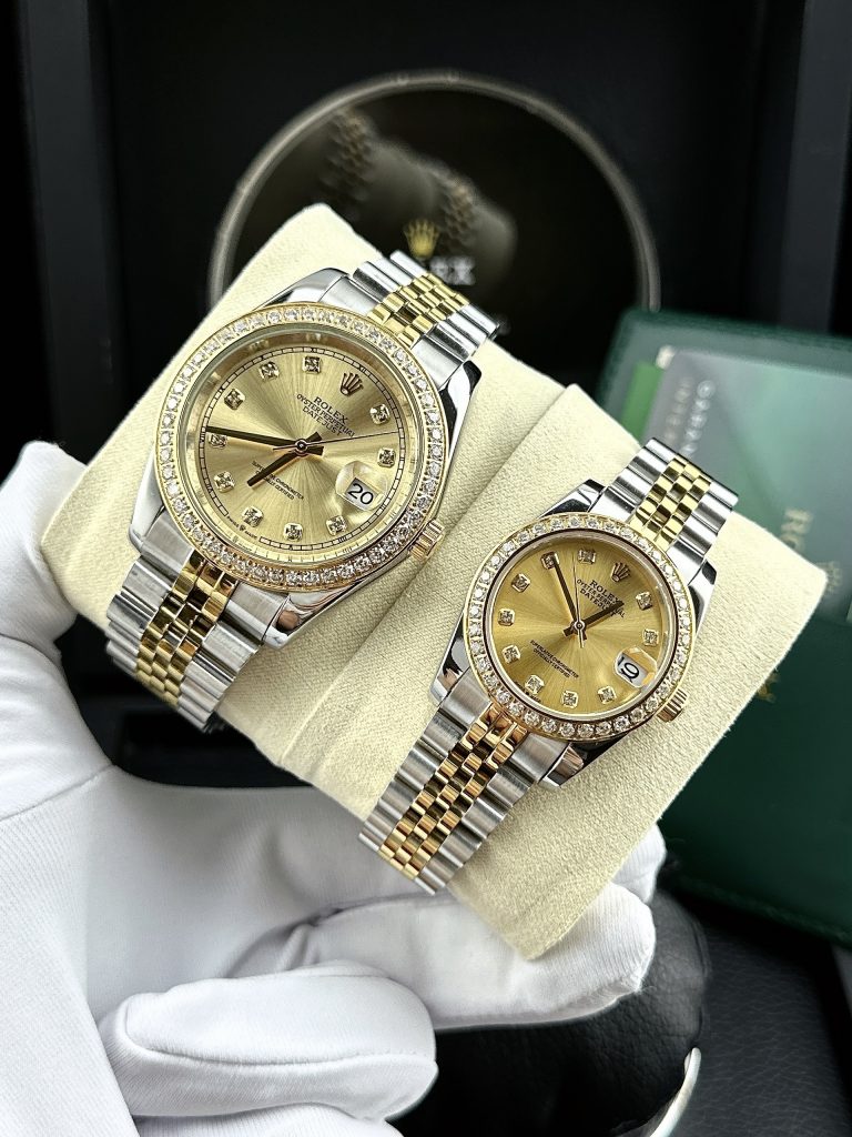 Đồng hồ đôi Rolex máy cơ automatic Datejust Super Fake Nhật 31/41mm