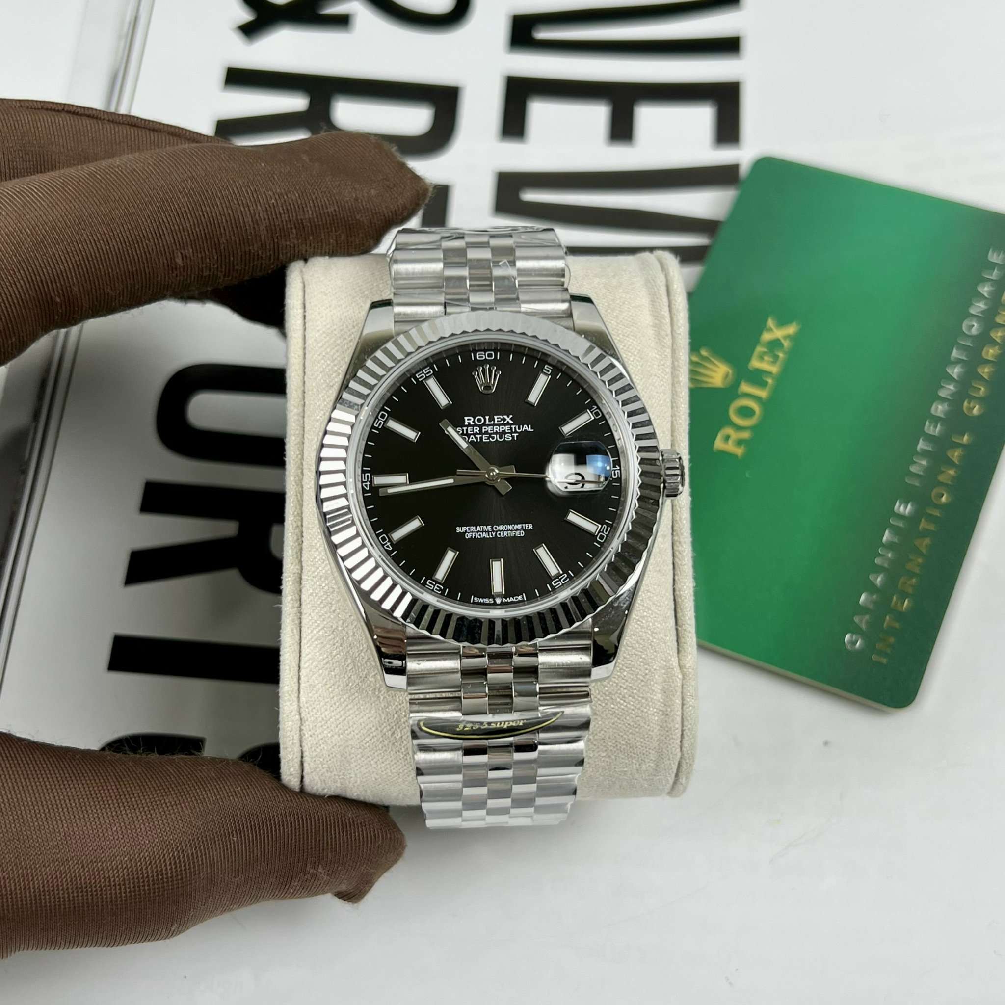Đồng hồ Rolex DateJust Clean Factory Replica 11 mặt đen cọc dạ quang 41mm Đồng hồ Rolex DateJust Clean Factory Replica 11 mặt đen cọc dạ quang 41mm
