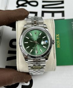 Đồng hồ Rolex Replica cao cấp Clean Factory DateJust mặt xanh lá cây 41mm
