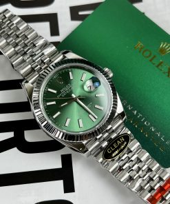 Đồng hồ Rolex Replica cao cấp Clean Factory DateJust mặt xanh lá cây 41mm