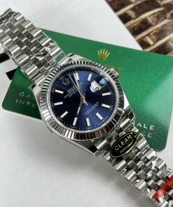 Đồng hồ Rolex Clean Factory DateJust Replica 11 Thụy Sỹ mặt xanh dương 41mm