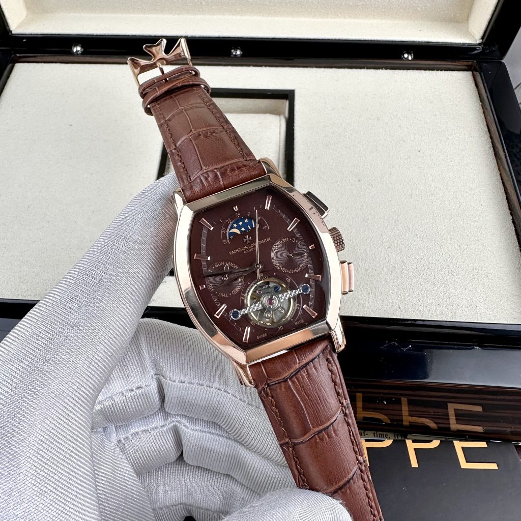 Đồng hồ Vacheron Constantin Super Fake Nhật cơ lộ máy màu nâu 39mm
