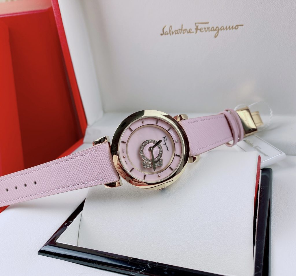 Đồng hồ nữ Salvatore Feragamo Minuetto dây da màu hồng giá rẻ