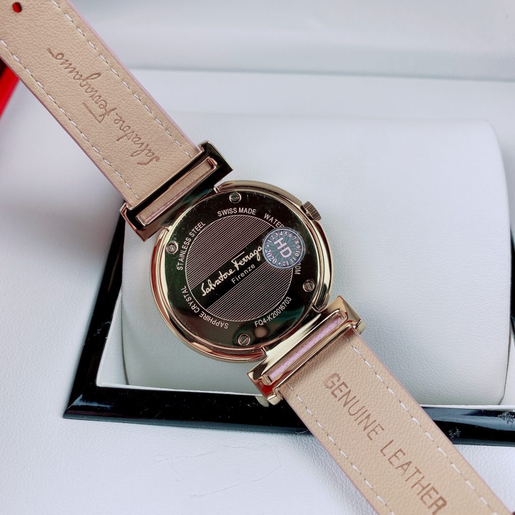 Đồng hồ nữ Salvatore Feragamo Minuetto dây da màu hồng giá rẻ