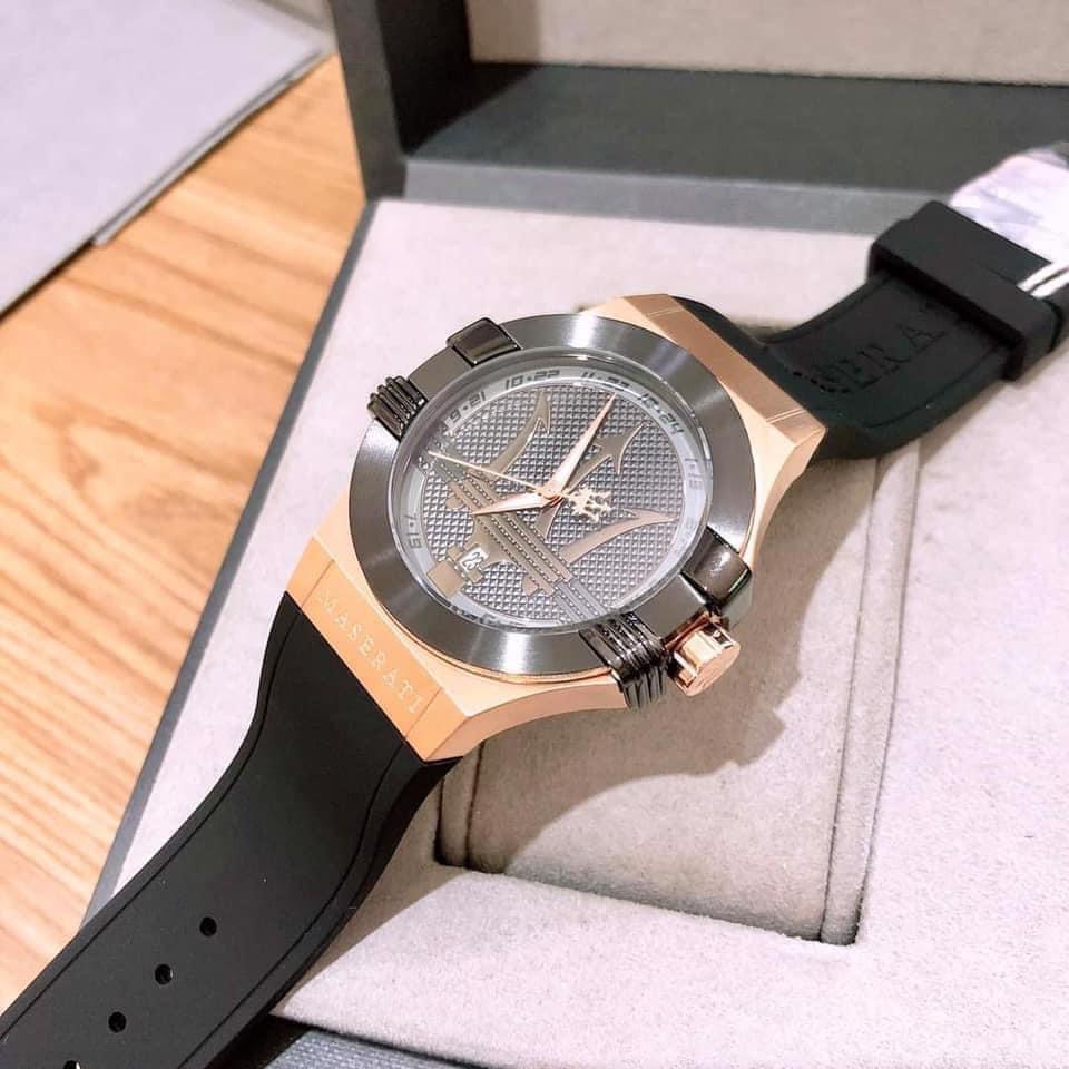 Đồng hồ Maserati Potenza R8851108002 nam dây cao su màu đen Rep 11