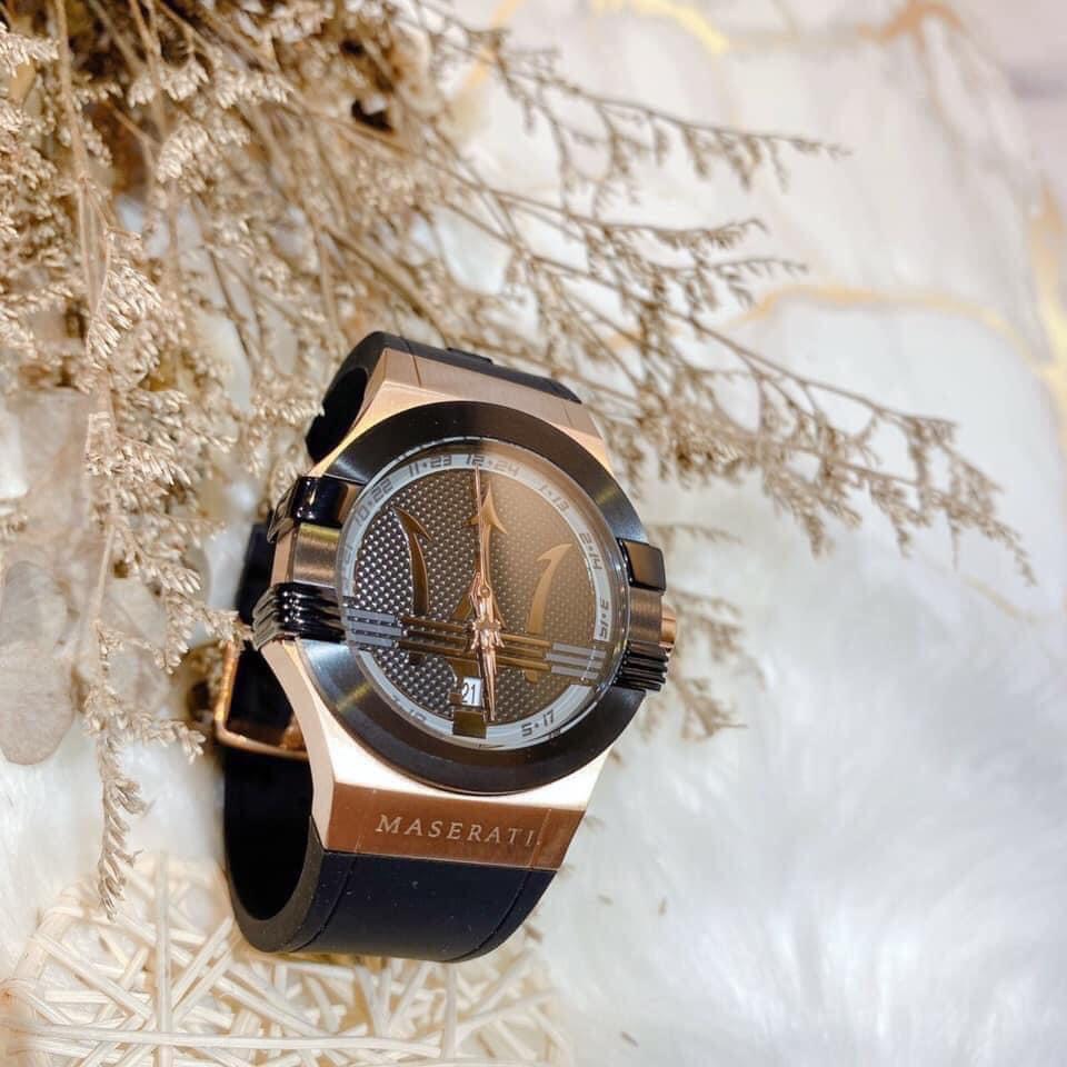 Đồng hồ Maserati Potenza R8851108002 nam dây cao su màu đen Rep 11