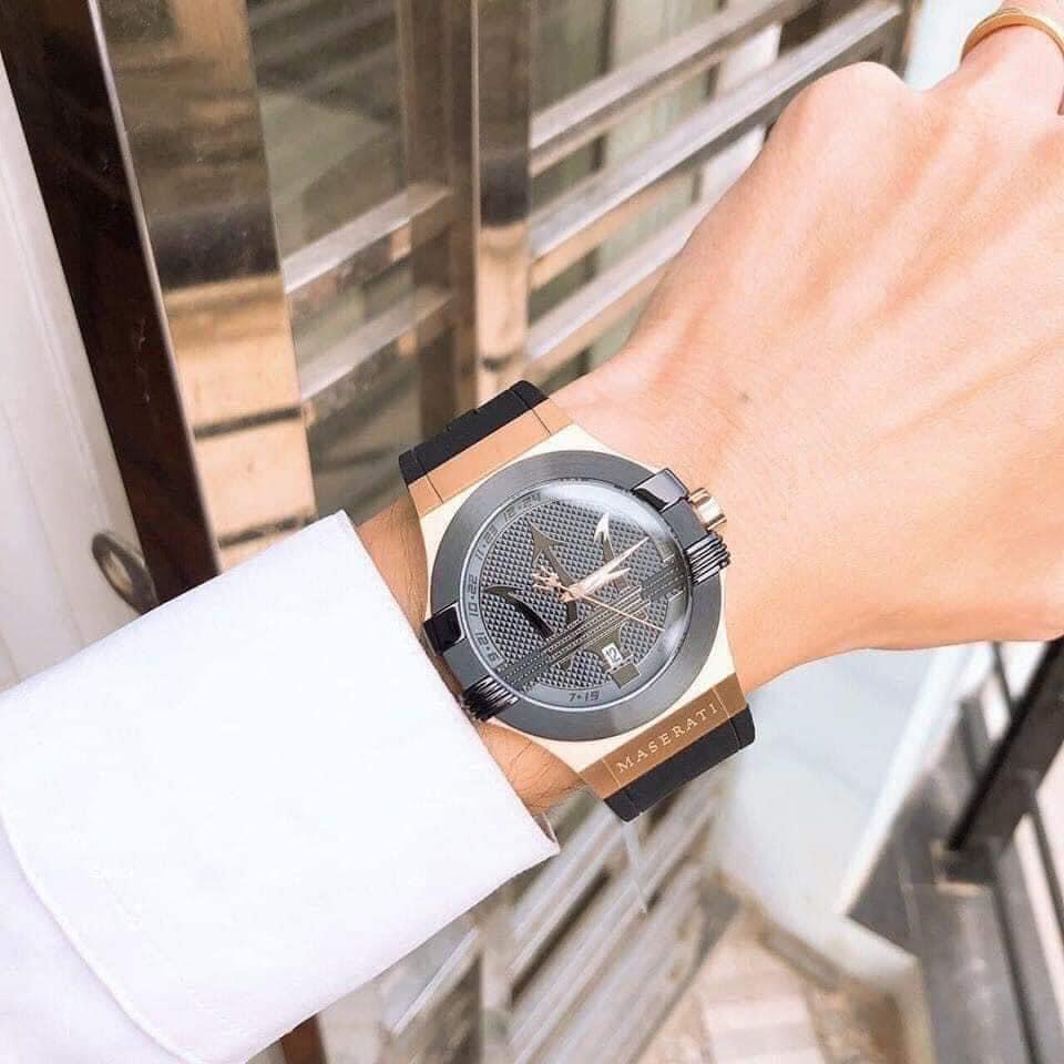 Đồng hồ Maserati Potenza R8851108002 nam dây cao su màu đen Rep 11