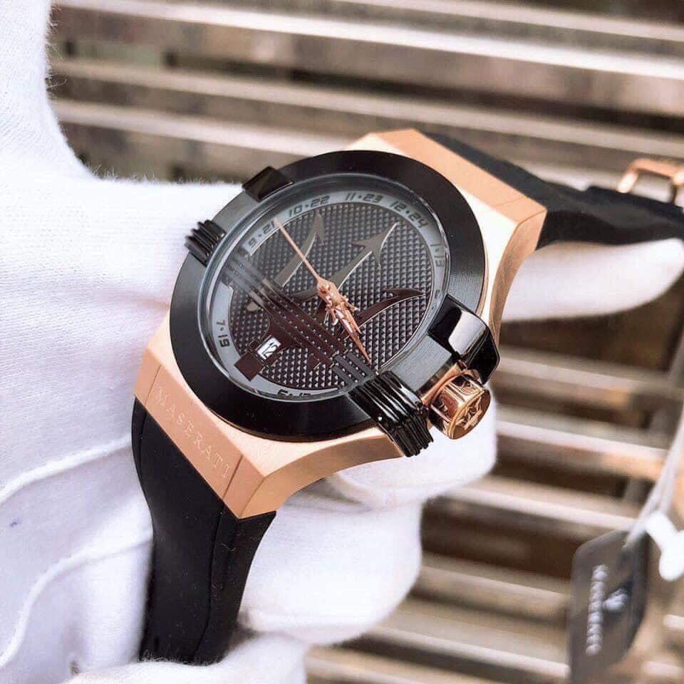 Đồng hồ Maserati Potenza R8851108002 nam dây cao su màu đen Rep 11