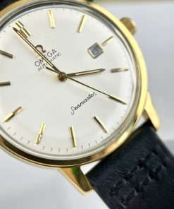Đồng hồ Omega Seamaster Automatic Nhật giá rẻ dây da màu đen 40mm