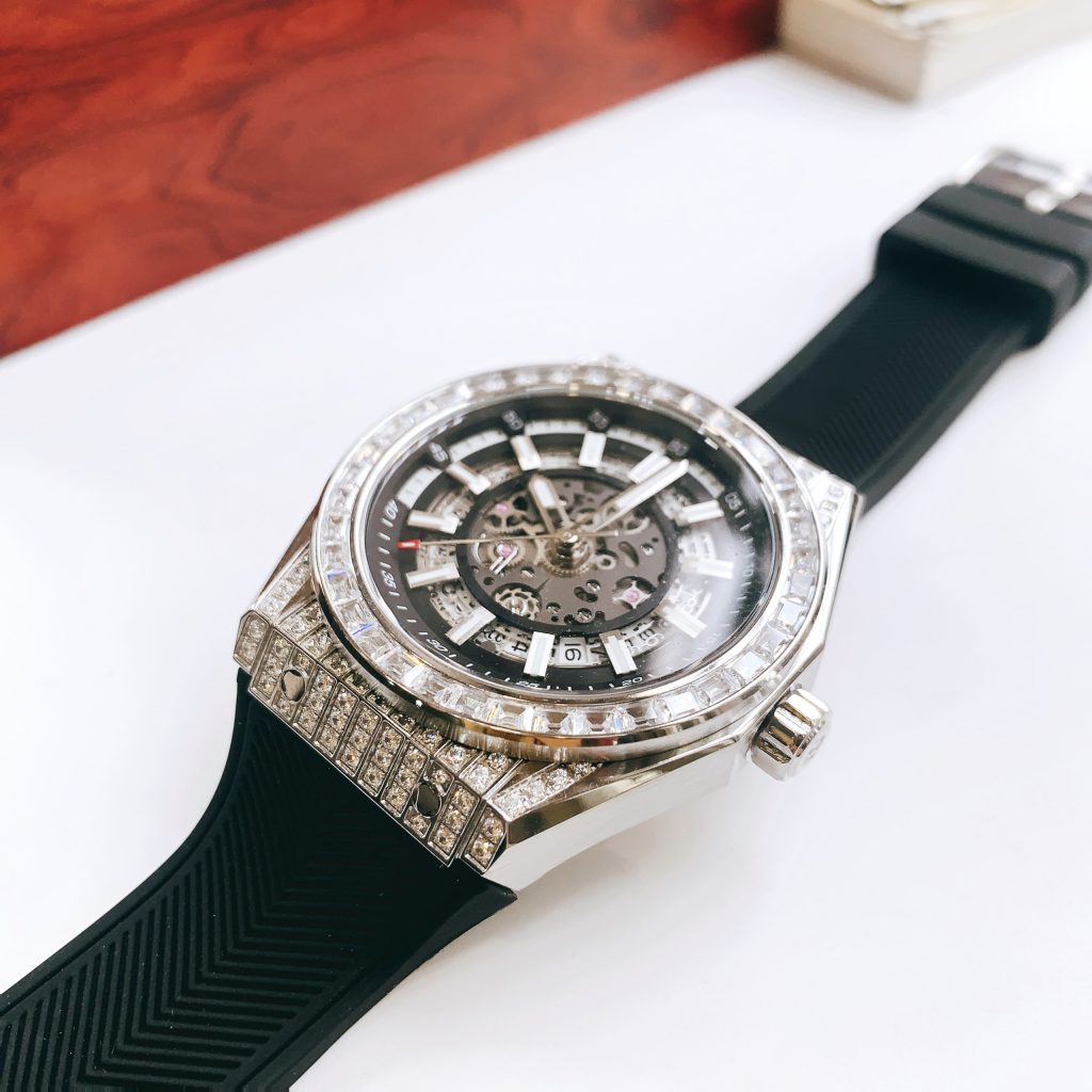 Đồng hồ đính đá Hanboro nam chính hãng máy cơ automatic