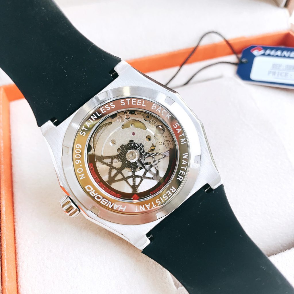 Đồng hồ đính đá Hanboro nam chính hãng máy cơ automatic