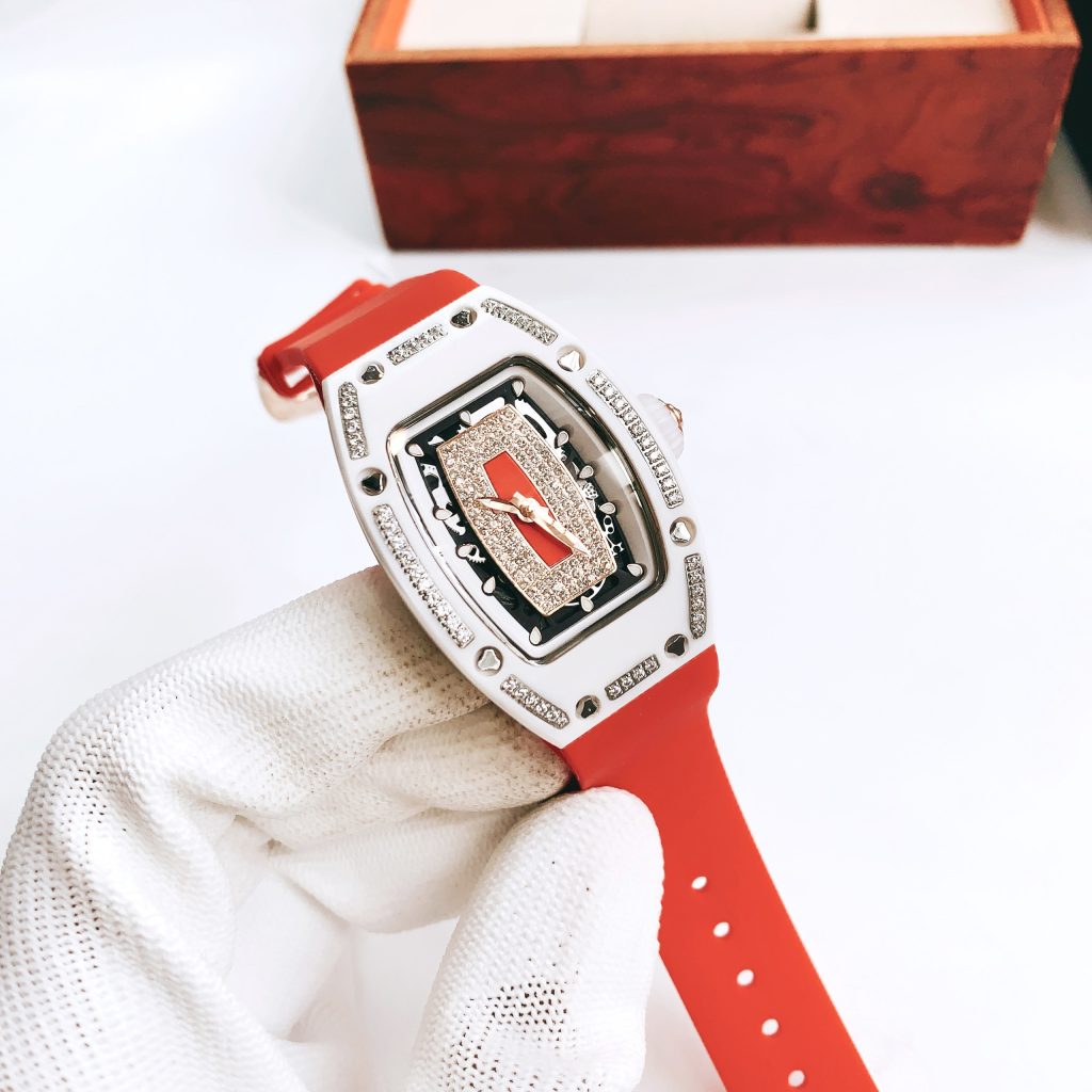 Đồng hồ nữ Hanboro vỏ gốm ceramic trắng chính hãng 3 màu