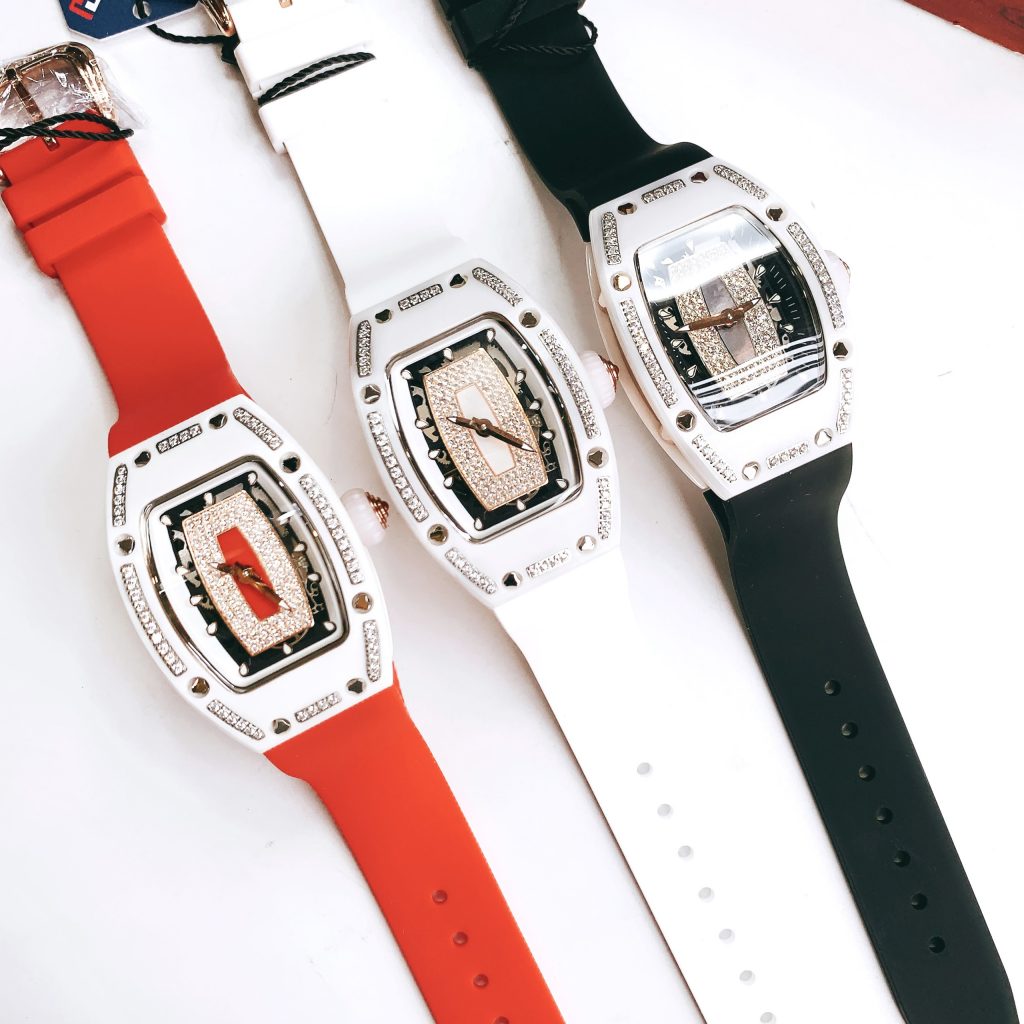 Đồng hồ nữ Hanboro vỏ gốm ceramic trắng chính hãng 3 màu