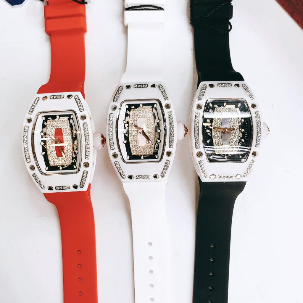 Đồng hồ nữ Hanboro vỏ gốm ceramic trắng chính hãng 3 màu