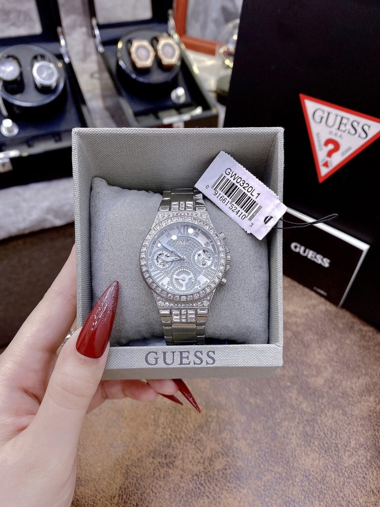 Đồng hồ nữ Guess GW0320L1 Like Auth đính đá màu trắng