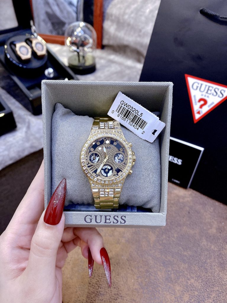 Đồng hồ nữ Guess GW0320L5 Like Auth màu vàng Gold đính đá