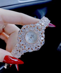 Đồng hồ nữ cao cấp Royal Crown dây kim loại đính đá giá rẻ