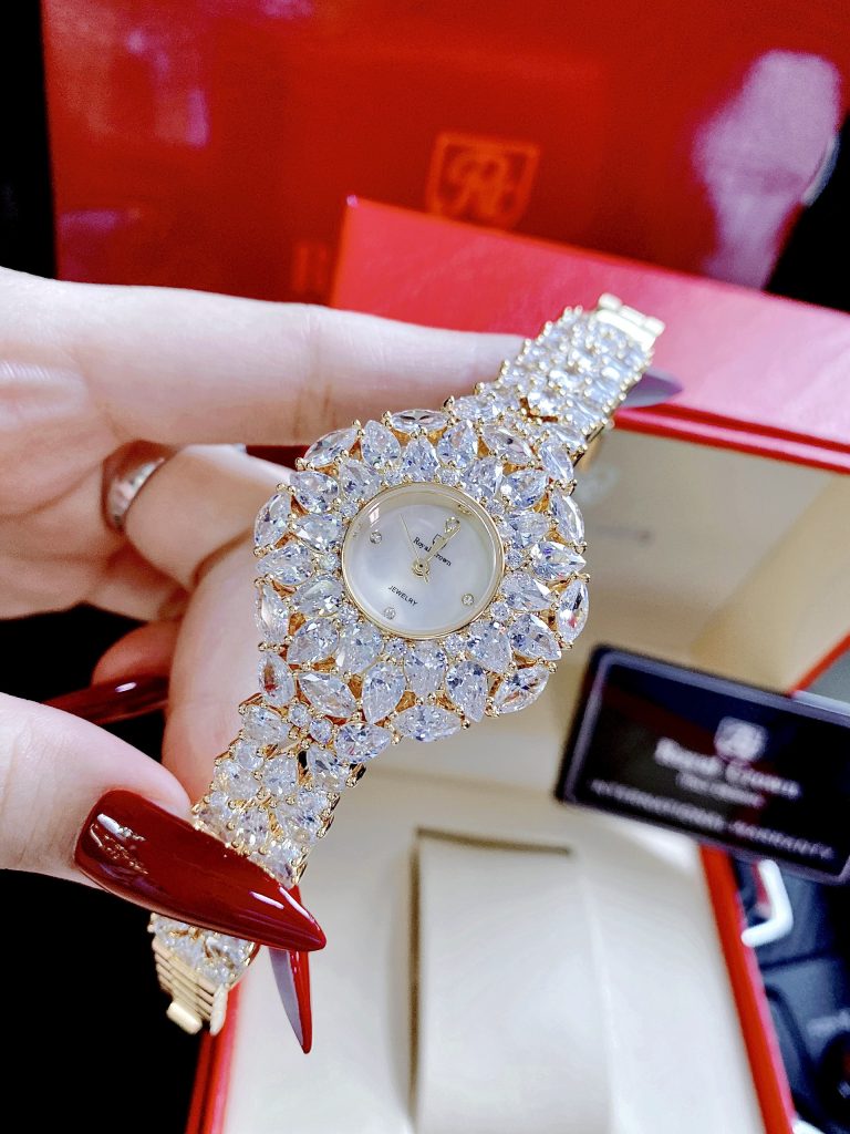 Đồng hồ nữ cao cấp Royal Crown dây kim loại đính đá giá rẻ