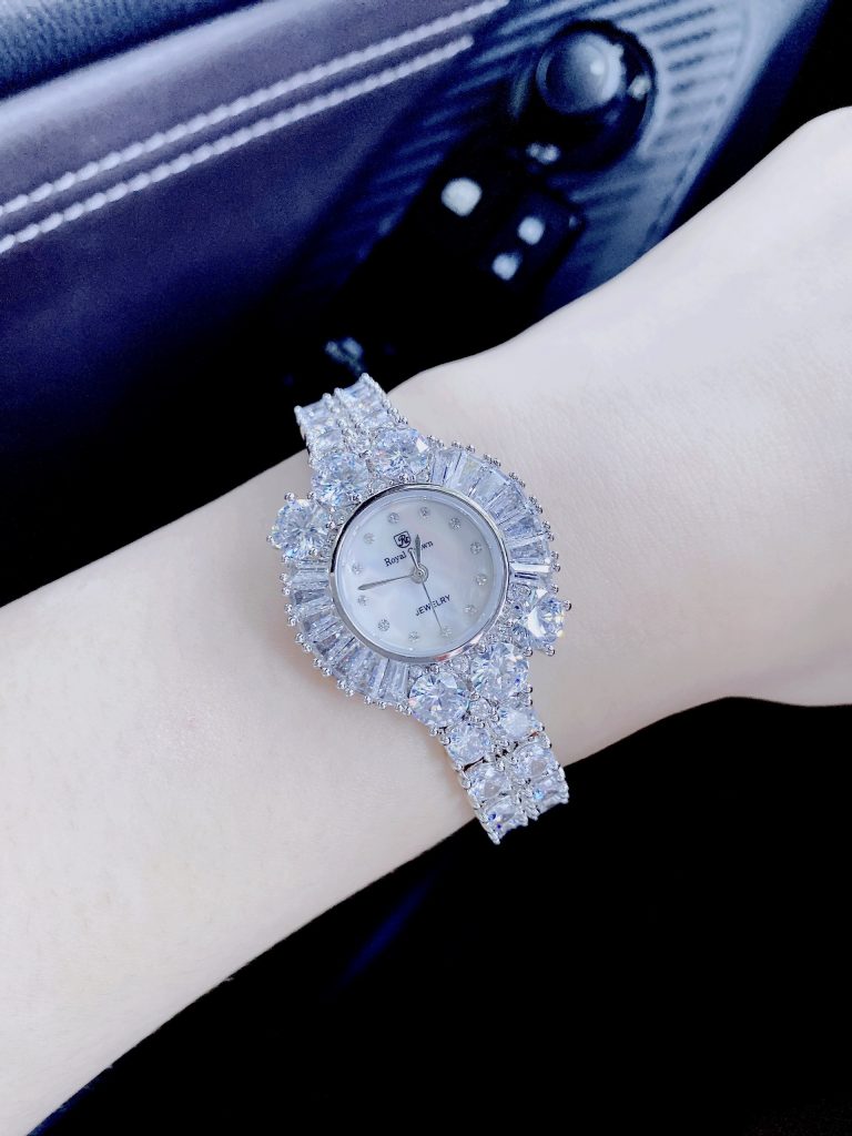Đồng hồ nữ Royal Crown đính full đá lấp lánh sang chảnh Like Auth 30mm