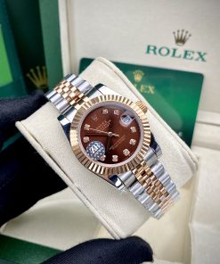 Đồng hồ nữ Rolex Datejust mặt chocolate Fake 11 máy cơ Nhật 31mm