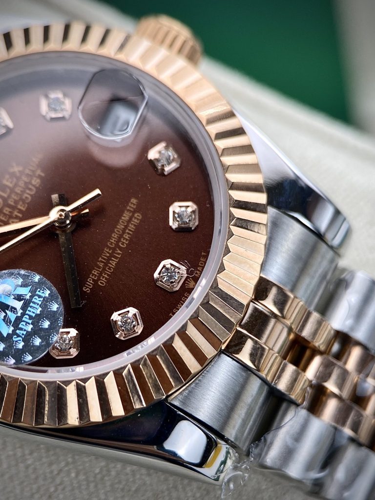 Đồng hồ nữ Rolex Datejust mặt chocolate Fake 11 máy cơ Nhật 31mm