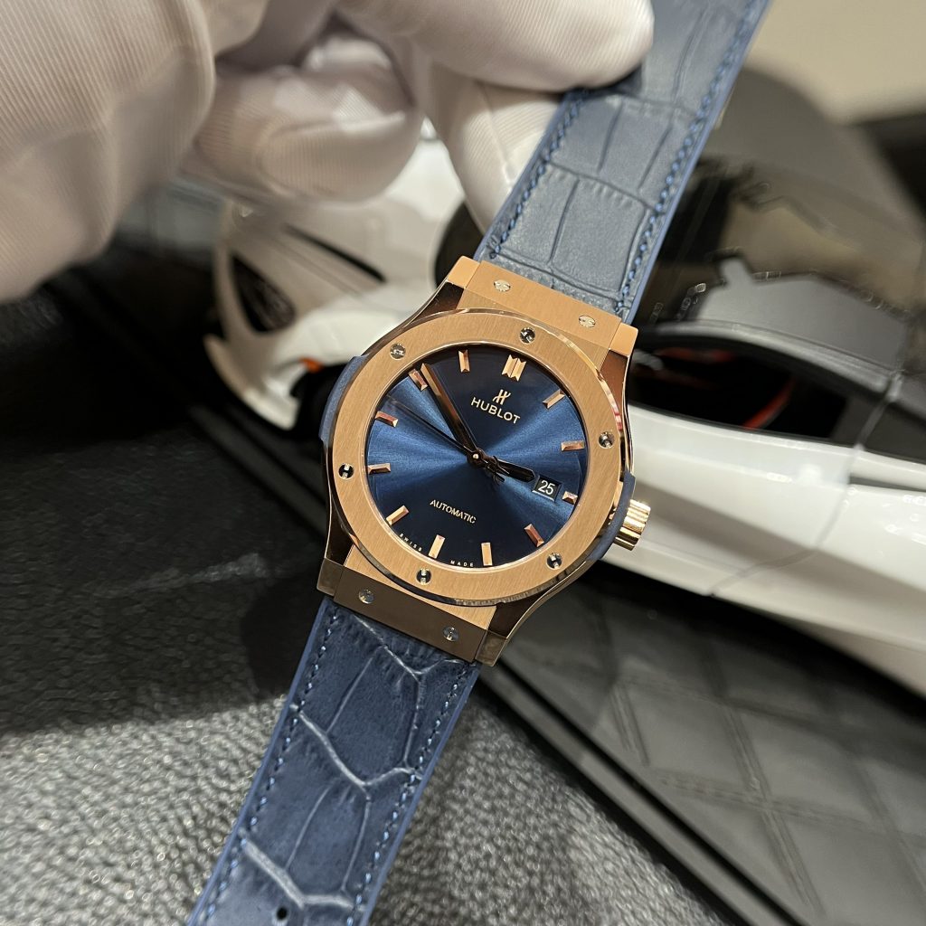 Đồng hồ Hublot Classic Fusion King Gold Blue Replica 11 JJF 2023 nam