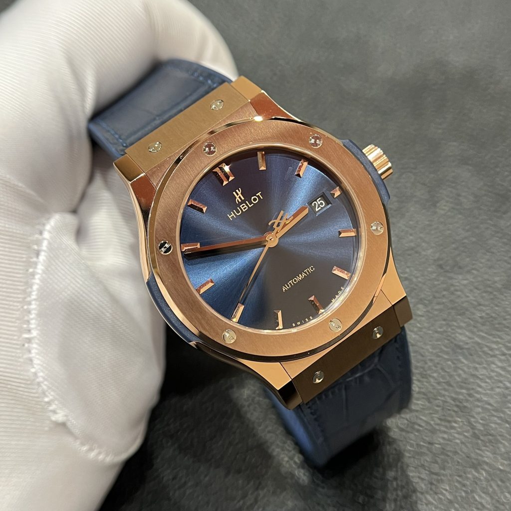 Đồng hồ Hublot Classic Fusion King Gold Blue Replica 11 JJF 2023 nam