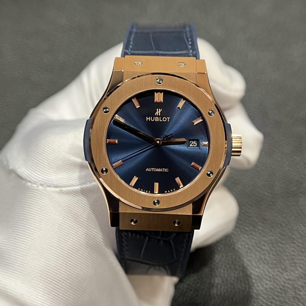 Đồng hồ Hublot Classic Fusion King Gold Blue Replica 11 JJF 2023 nam