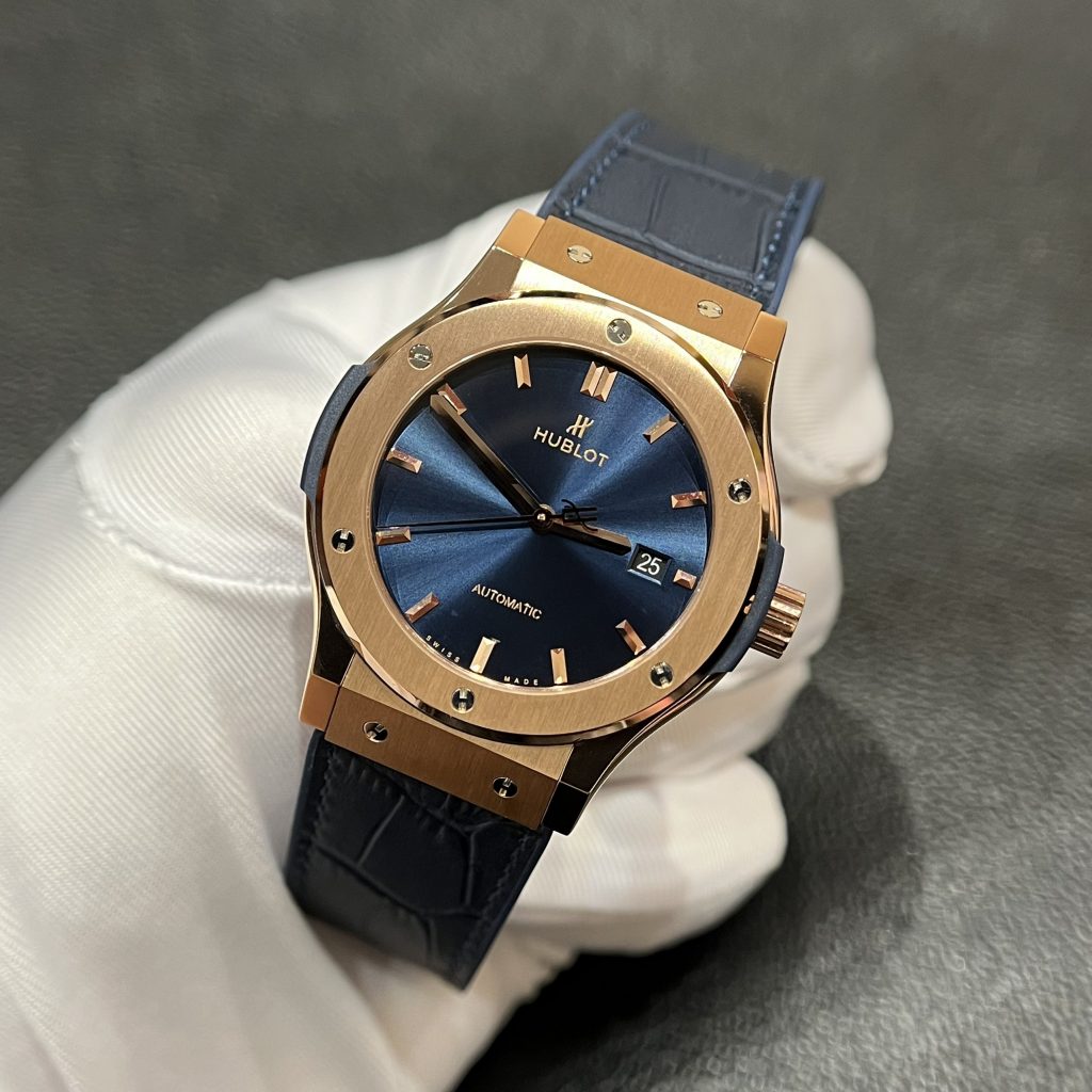 Đồng hồ Hublot Classic Fusion King Gold Blue Replica 11 JJF 2023 nam