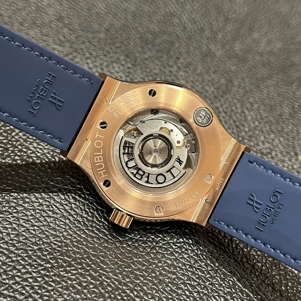 Đồng hồ Hublot Classic Fusion King Gold Blue Replica 11 JJF 2023 nam