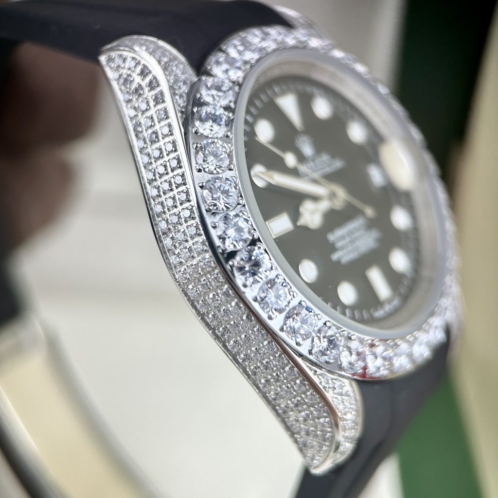 Đồng hồ nam Rolex Submariner Fake 11 máy Nhật đính full đá 