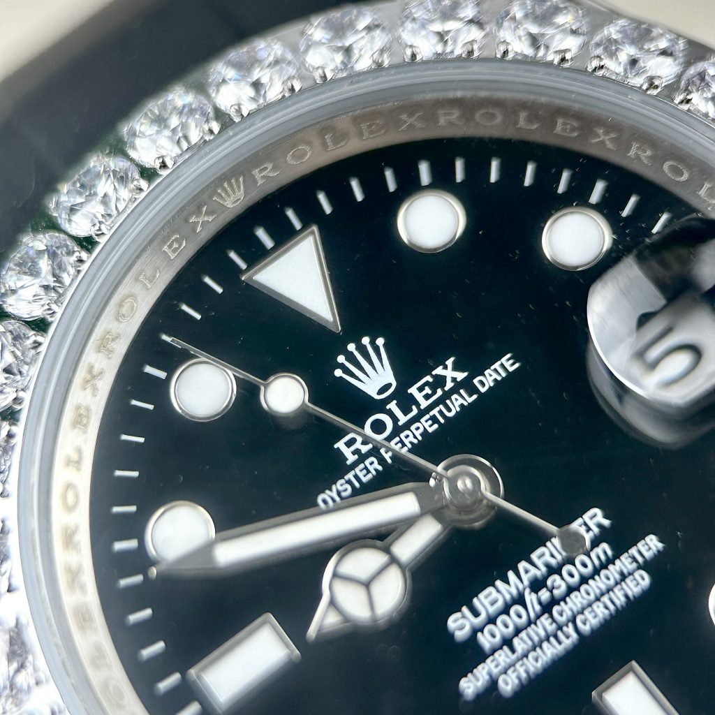 Đồng hồ nam Rolex Submariner Fake 11 máy Nhật đính full đá 