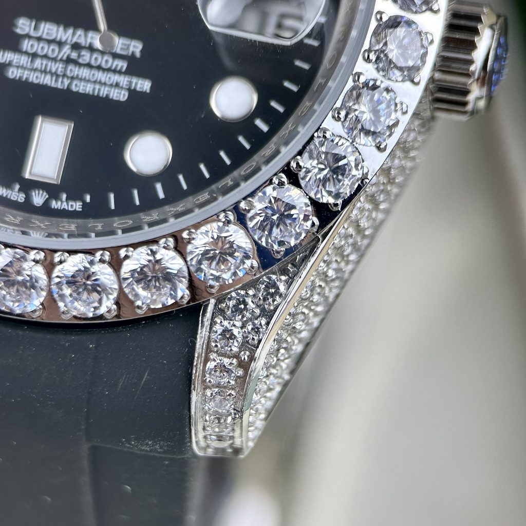 Đồng hồ nam Rolex Submariner Fake 11 máy Nhật đính full đá 