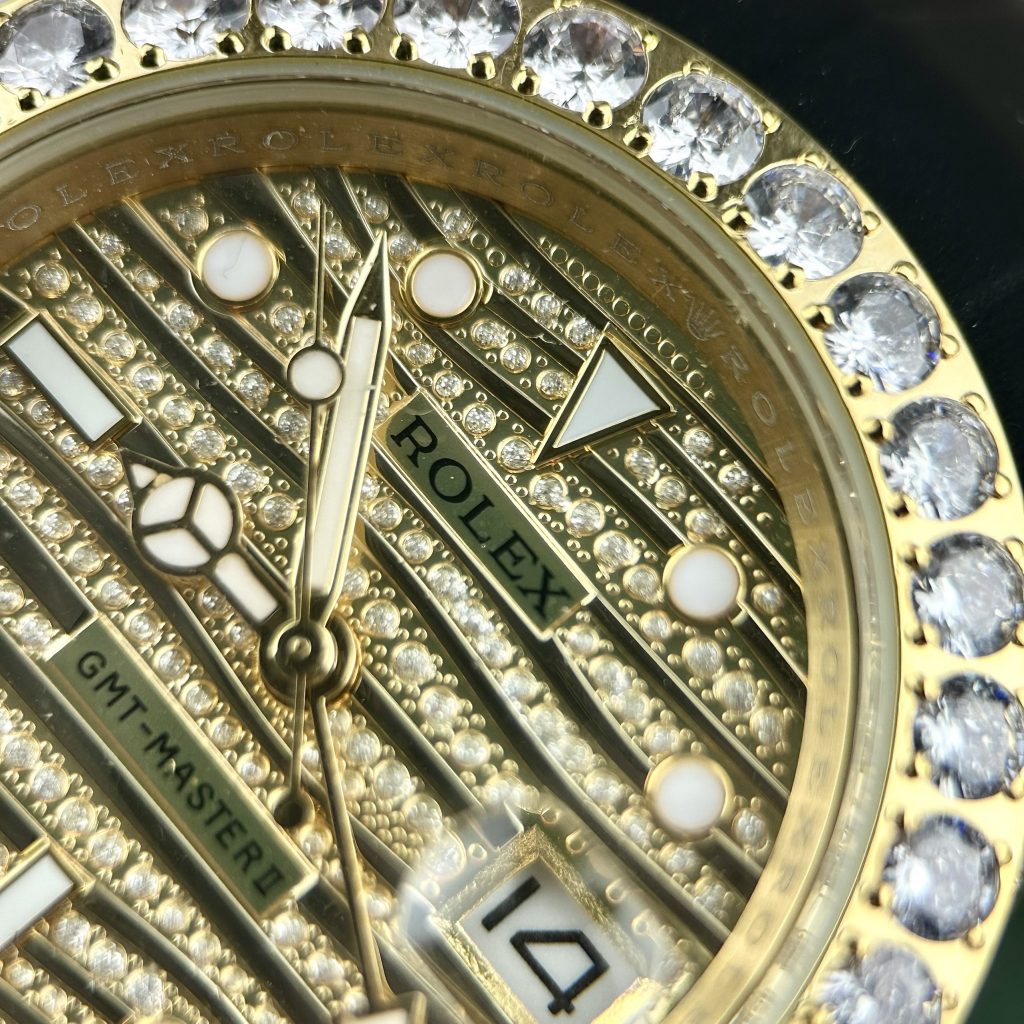 Đồng hồ Rolex GMT-Master II Fake cao cấp máy Nhật đính đá 40mm