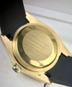 Đồng hồ đính đá Rolex Datejust máy Nhật mạ vàng dây cao su 40mm