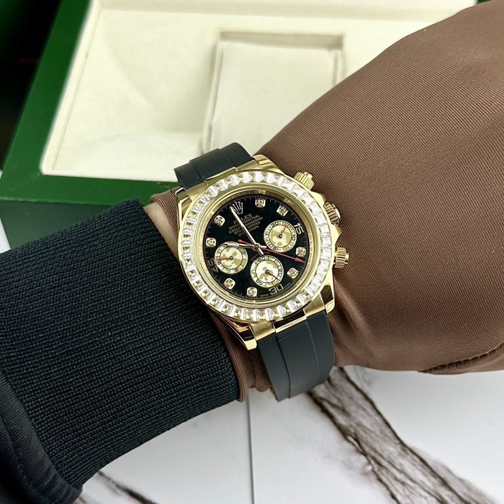Đồng hồ nam Rolex Daytona đính đá Super Fake 11 máy Nhật 40mm
