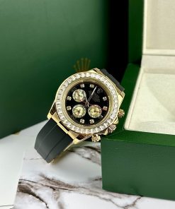 Đồng hồ nam Rolex Daytona đính đá Super Fake 11 máy Nhật 40mm