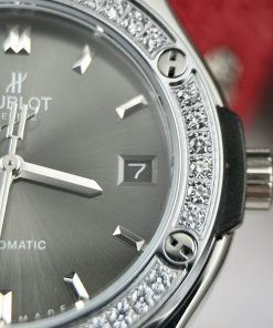 Đồng hồ Hublot cặp máy cơ Automatic đính đá giá rẻ màu xám