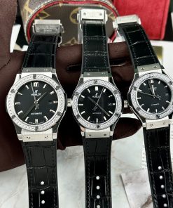 Đồng hồ Hublot máy cơ Nhật giá rẻ màu đen đính đá 33-38-42mm