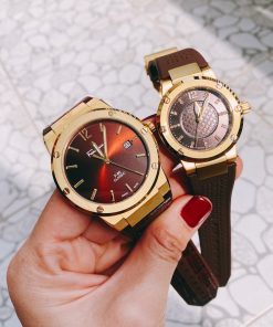 Đồng hồ cặp đôi Salvatore Ferragamo F80 Classic màu nâu Like Auth