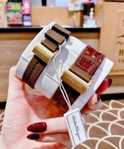 Đồng hồ cặp đôi Salvatore Ferragamo F80 Classic màu nâu Like Auth