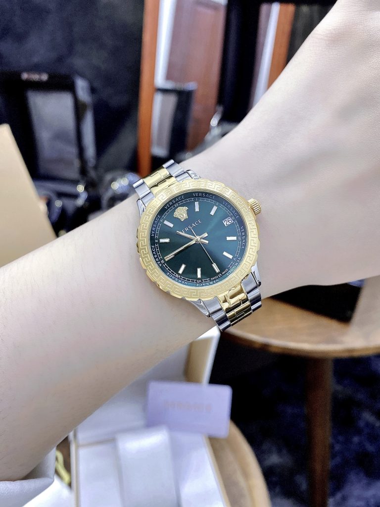 Đồng hồ Versace Hellenyium nữ like auth mặt xanh ngọc lục bảo