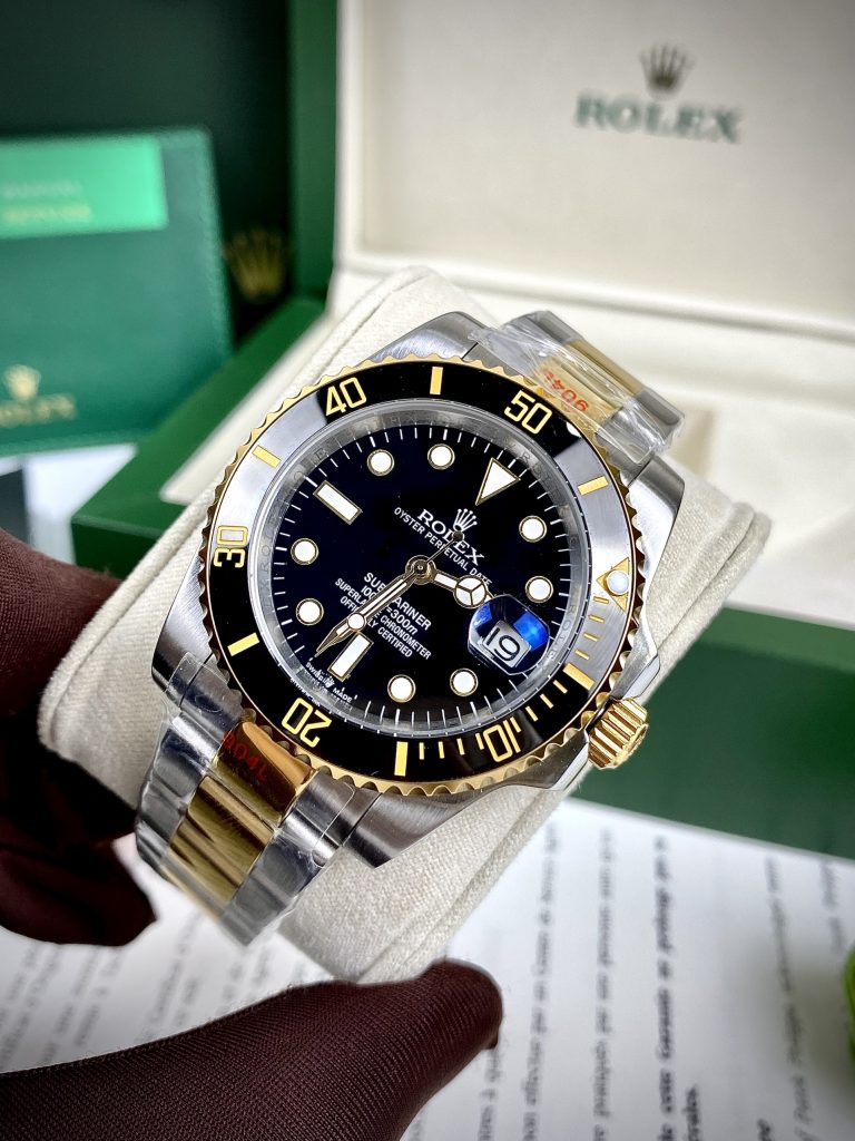 Đồng hồ nam Rolex Submariner Automatic nhật demi gold nam 41mm