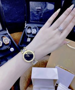 Đồng hồ nữ Versace Idiya like auth dây kim loại Demi Gold đính đá