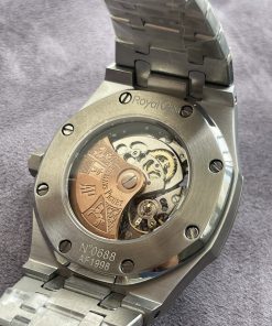 Đồng hồ Audemars Piguet cơ lộ máy vỏ phủ bạch kim trắng Fake 11