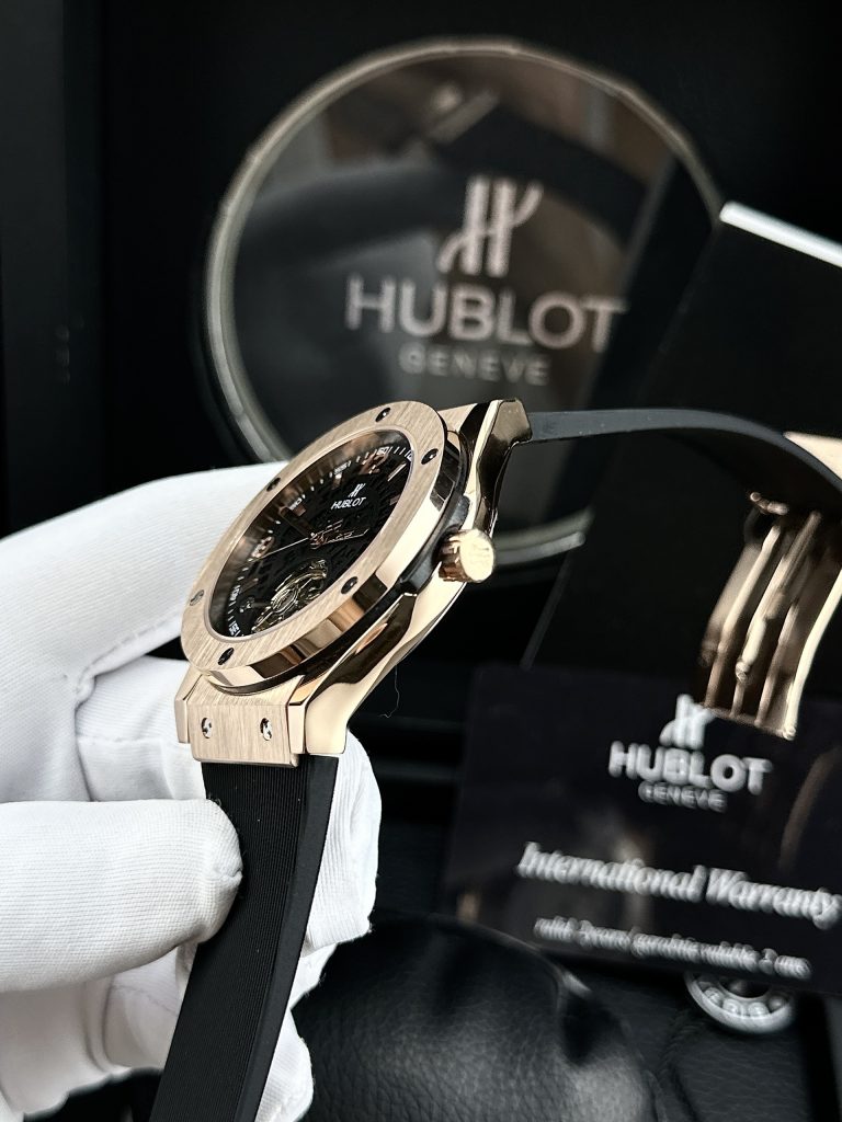 Đồng hồ Hublot Automatic cơ lộ máy Nhật Fake cao cấp màu đen 42mm