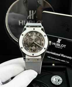 Đồng hồ cơ nam Hublot Automatic lộ máy Nhật màu xám giá rẻ